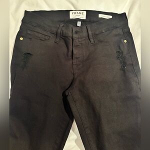 NWOT Frame Denim Women's Black Distressed Jeans